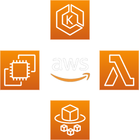 aws logo surrounded by different aws services