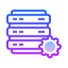 server rack icon with gear on the side